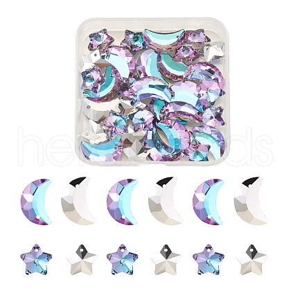 Yilisi 32Pcs 2 Styles K9 Glass Rhinestone Pendants GLAA-YS0001-03-1