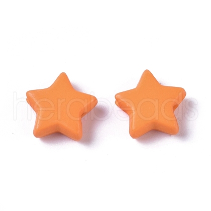 Opaque Acrylic Beads X-SACR-WH0002-07F-1