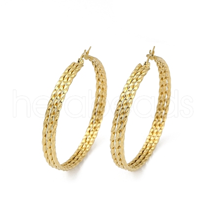 PVD Vacuum Plating 201 Stainless Steel Twist Hoop Earrings for Women EJEW-F345-14G-1
