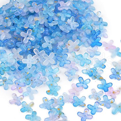 Metal Enlaced Acrylic Bead Caps OACR-G044-01K-1