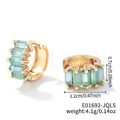 Cute Square Candy Brass Cubic Zirconia Hoop Earrings XX8349-18-1