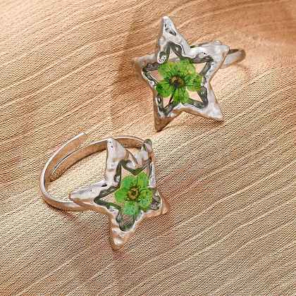 304 Stainless Steel Adjustable Open Cuff Statement Rings RJEW-C083-19P-02-1