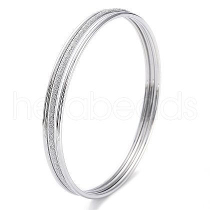 Non-Tarnish 3Pcs 304 Stainless Steel Plain Bangles Set BJEW-G684-02B-P-1