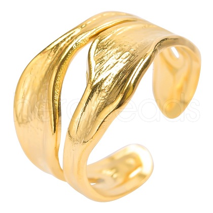 Minimalist Stainless Steel Snake-shaped Open Cuff Ring for Women YW0533-2-1
