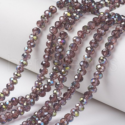 Electroplate Transparent Glass Beads Strands EGLA-A034-T4mm-S08-1
