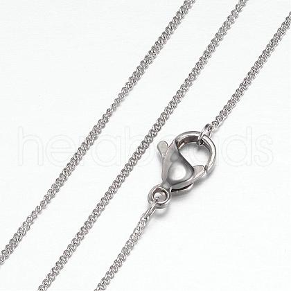 Tarnish Resistant 304 Stainless Steel Curb Chain Necklaces STAS-G083-40P-1