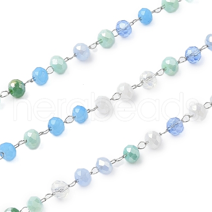 Glass Round Beaded Chains CHS-A015-01P-02-1