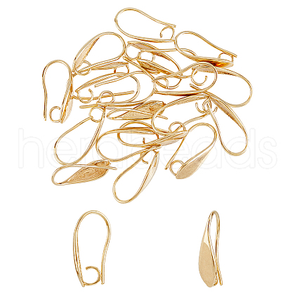SUPERFINDINGS 20Pcs Brass Earring Hooks KK-FH0007-17G-1