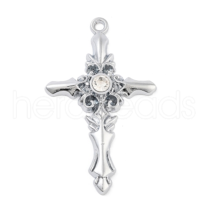 Cross Alloy Rhinestone Pendants FIND-U006-15P-03-1