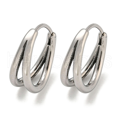 316 Surgical Stainless Steel Hoop Earrings EJEW-D096-18E-AS-1
