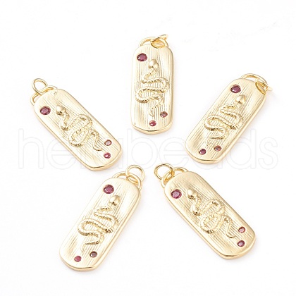 Brass Micro Pave Cubic Zirconia Pendants ZIRC-I043-19G-1