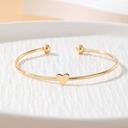 Heart Alloy Cuff Bangles for Women WG45AE5-13-1