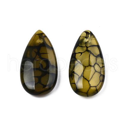 Natural Dragon Veins Agate Pendants G-N0325-16C-1