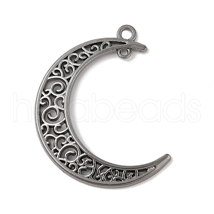 Tibetan Style Alloy Hollow Moon Links TIBEP-5312-B-FF-1