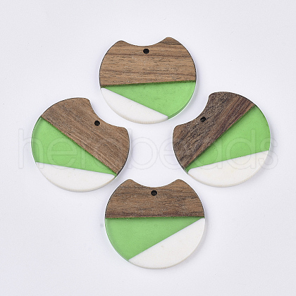 Resin & Walnut Wood Pendants X-RESI-Q210-011A-A01-1