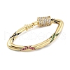 Brass Micro Pave Colorful Cubic Zirconia Keychain Clasps KK-P299-09D-G-2