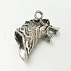 Tibetan Style Zinc Alloy 3D Wolf Head Pendants X-PALLOY-O046-02AS-3