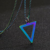 Inverted Triangle Stainless Steel Pendant Box Chain Necklaces for Men FS-WGF3CC6-04-1