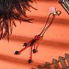 Halloween Theme Skeleton Glass Seed & Natural Black Onyx & Synthetic Turquoise Beaded Pendant Decorations HJEW-MZ00284-3