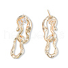 Clear Cubic Zirconia Interlocking Twist Oval Dangle Stud Earrings EJEW-N012-50LG-1
