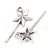 Fairy Tale Tibetan Style Alloy Magic Wand Pendants TIBEP-36112-AS-RS-3