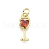 Brass Micro Pave Cubic Zirconia Pendants KK-Z100-21G-02-1