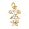 Rack Plating Brass Micro Pave Cubic Zirconia Pendant KK-H509-38G-01-1
