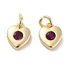 Brass Micro Pave Cubic Zirconia Charms KK-C051-07G-05-1