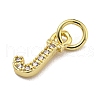 Initial Letter Brass with Cubic Zirconia Charms KK-Q814-26J-G-2