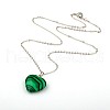 Gemstone Heart Pendant Necklaces NJEW-JN00819-2