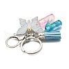 26Pcs Transparent Epoxy Resin & Transparent Acrylic & Faux Suede Tassel Keychain KEYC-JKC01202-14-3