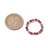 Natural Red Tourmaline Beaded Stretch Rings for Women RJEW-JR00868-12-3