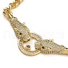 Brass Micro Pave Cubic Zirconia Leopard Pendant Twisted Chain Necklaces NJEW-K385-01C-01-2