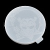 Flat Round with Owl & Flower DIY Cup Mat Silicone Molds SIL-F007-06A-4