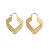 Textured Rhombus Brass Hoop Earrings for Women EJEW-U055-03A-G-2