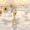 Brass Micro Pave Clear Cubic Zirconia Hoop Earrings WGE85EC-03-1