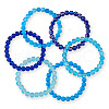 6Pcs 6 Styles 8mm Glass Round Beaded Stretch Bracelet Sets BJEW-TAC0021-2