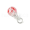 70Pcs 7 Colors Baking Painted Transparent Glass Pendants PALLOY-TA0002-48-5