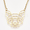 201 Stainless Steel Puppy Pendant Necklaces NJEW-T009-JN046-2-40-1