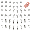 Unicraftale 90Pcs 3 Style Stainless Steel Peg Bails Pendants STAS-UN0054-54-1