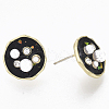 (Jewelry Parties Factory Sale)Flat Round Alloy Enamel Stud Earrings EJEW-N009-09A-3