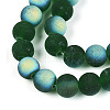 Frosted Transparent Glass Beads Strands GLAA-T032-T10mm-MBB22-3