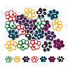 DICOSMETIC 21Pcs 7 Colors Dog Paw Print Food Grade Eco-Friendly Silicone Focal Beads SIL-DC0001-31-8
