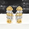 304 Stainless Steel Two-tone Stud Earrings for Women EJEW-R023-01GP-03-1