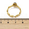 316 Stainless Steel with Natural Mixed Gemstone Cuff Rings RJEW-Z098-01G-02-5