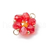 8Pcs 8 Colors Glass Connector Charms PALLOY-MZ00726-4
