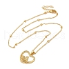 Brass Micro Pave Cubic Zirconia Heart Pendant Necklaces for Women NJEW-S429-01G-03-2