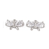 Brass Micro Pave Clear Cubic Zirconia Charms KK-L212-15P-1