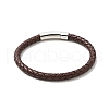 Leather Braided Cord Bracelet with 304 Stainless Steel Clasp for Men Women BJEW-C021-09-3