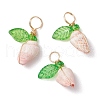 12Pcs 4 Styles Natural Sea Shell Copper Wire Wrapped Pendants PALLOY-JF03610-2